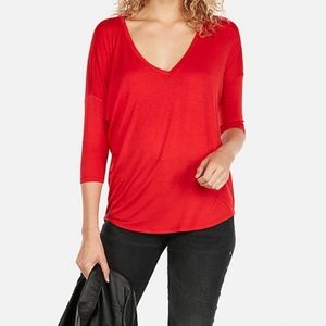 Express-  VNeck - hi lo - Tee - Orange - S